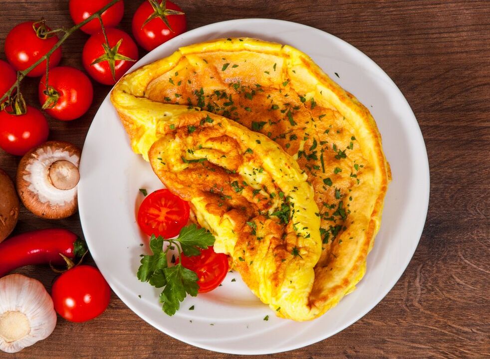 omelette with tomato egg diet plate