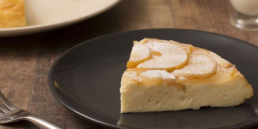 Cottage cheese casserole with pear a delicious delicacy on a hypoallergenic menu