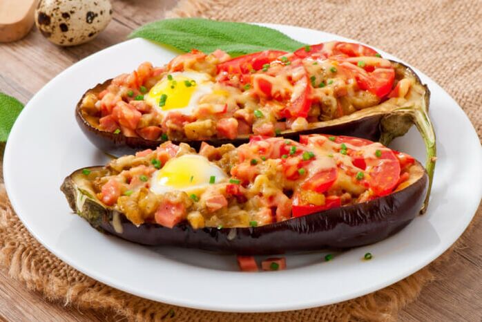 baked eggplants with vegetables for high cholesterol