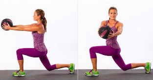 Lunges with twists of the case